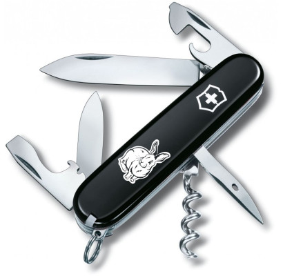 Складаний ніж Victorinox SPARTAN ZODIAC Чорний Водяний Кролик біл. 1.3603.3_Z2030u