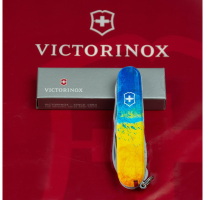Складной нож Victorinox CLIMBER UKRAINE Желто-синий рисунок 1.3703.7.T3100p