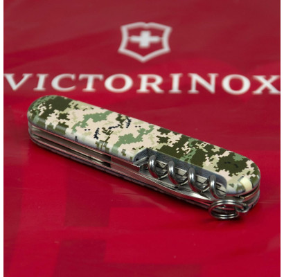 Складаний ніж Victorinox SPARTAN ARMY Піксель з черв. лого 1.3603.3.W3941p