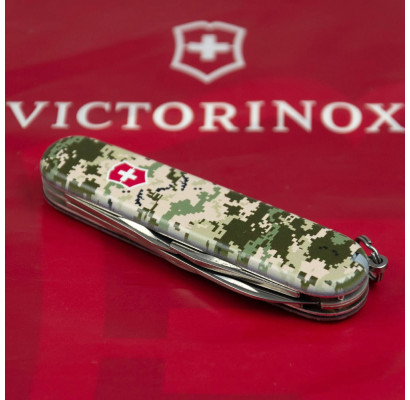 Складаний ніж Victorinox SPARTAN ARMY Піксель з черв. лого 1.3603.3.W3941p