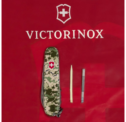 Складаний ніж Victorinox SPARTAN ARMY Піксель з черв. лого 1.3603.3.W3941p