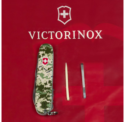 Складаний ніж Victorinox CLIMBER ARMY Піксель з черв. Лого 1.3703.3.W3941p