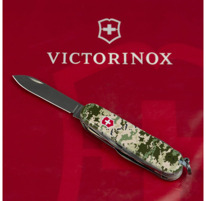 Складаний ніж Victorinox HUNTSMAN ARMY Піксель з черв. лого 1.3713.3.W3941p