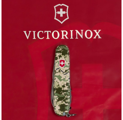 Складаний ніж Victorinox SPARTAN ARMY Піксель з черв. лого 1.3603.3.W3941p