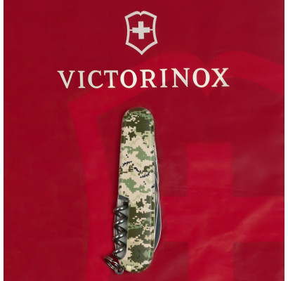 Складаний ніж Victorinox SPARTAN ARMY Піксель з черв. лого 1.3603.3.W3941p