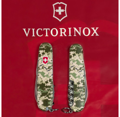 Складаний ніж Victorinox SPARTAN ARMY Піксель з черв. лого 1.3603.3.W3941p