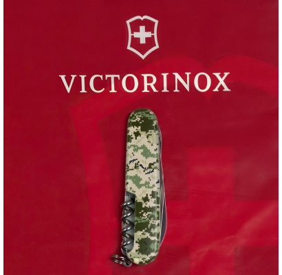 Складаний ніж Victorinox CLIMBER ARMY Піксель з черв. Лого 1.3703.3.W3941p