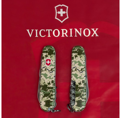 Складаний ніж Victorinox CLIMBER ARMY Піксель з черв. Лого 1.3703.3.W3941p