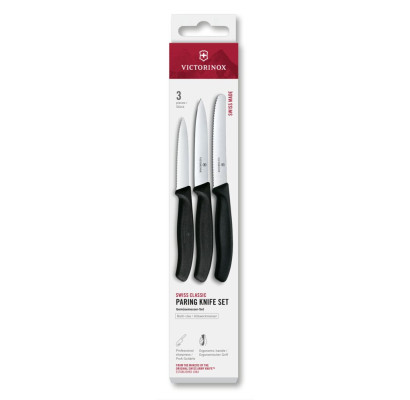 Набір ножів для чищення овочів Victorinox Swiss Classic 3 ножа чорн 6.7113.34