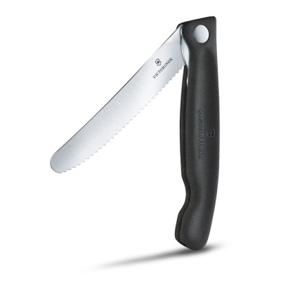 Складаний ніж для пікніка Victorinox Swiss Classic 11см хвил чорн 6.7833.F