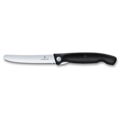 Складаний ніж для пікніка Victorinox Swiss Classic 11см хвил чорн 6.7833.F