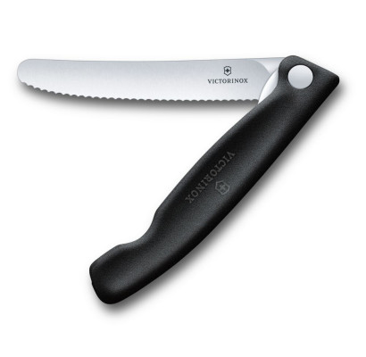 Складаний ніж для пікніка Victorinox Swiss Classic 11см хвил чорн 6.7833.F