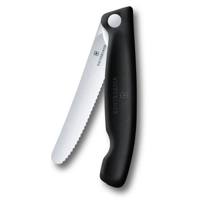 Складаний ніж для пікніка Victorinox Swiss Classic 11см хвил чорн 6.7833.F