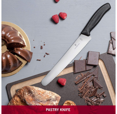 Ніж кондитерський Victorinox Swiss Classic 26см хвил чорн 6.8633.26B
