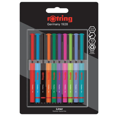 Набор ручек-лайнеров Rotring LINER 10шт 0,4 2166220