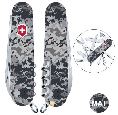 Складаний ніж Victorinox HUNTSMAN ARMY Піксель синій з черв. Лого 1.3713.3.W3943p