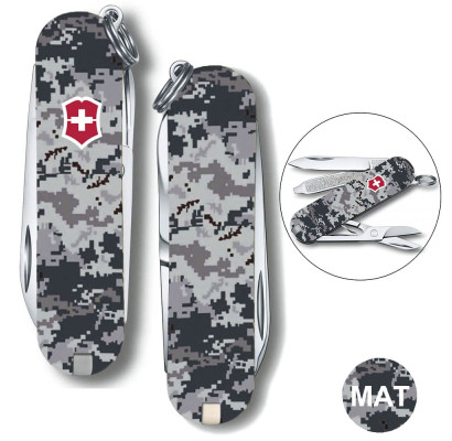 Складаний ніж Victorinox CLASSIC SD ARMY Піксель синій з черв. Лого 0.6223.3.W3943pw