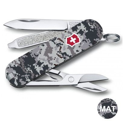 Складаний ніж Victorinox CLASSIC SD ARMY Піксель синій з черв. Лого 0.6223.3.W3943pw