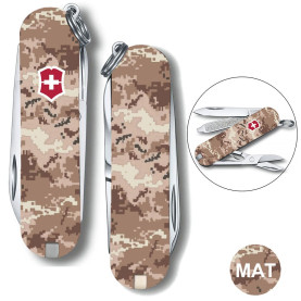 Складной нож Victorinox CLASSIC SD ARMY Пиксель песочный с крас. Лого 0.6223.7.W3945pw