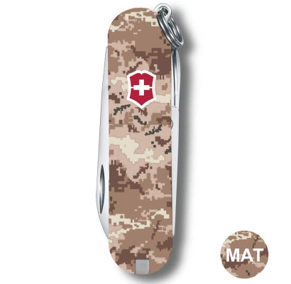 Складной нож Victorinox CLASSIC SD ARMY Пиксель песочный с крас. Лого 0.6223.7.W3945pw
