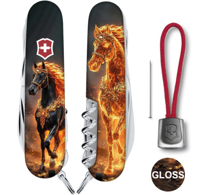 Складной нож Victorinox HUNTSMAN ZODIAC Золотой конь 1.3713.Z5220pk