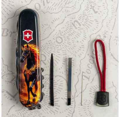 Складной нож Victorinox HUNTSMAN ZODIAC Золотой конь 1.3713.Z5220pk