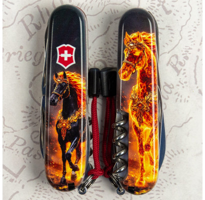 Складной нож Victorinox HUNTSMAN ZODIAC Золотой конь 1.3713.Z5220pk
