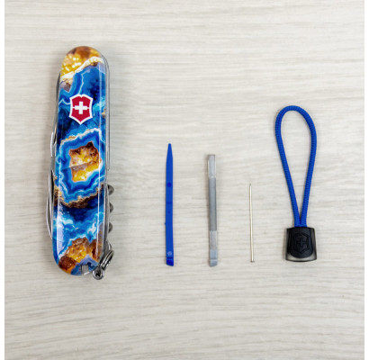 Складной нож Victorinox CLIMBER DESIGN Голубой агат 1.3703.3.R2030pk