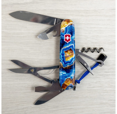Складной нож Victorinox CLIMBER DESIGN Голубой агат 1.3703.3.R2030pk