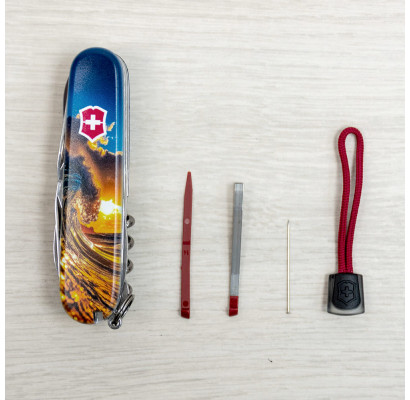 Складной нож Victorinox HUNTSMAN DESIGN Солнечная волна 1.3713.3.R2080pk