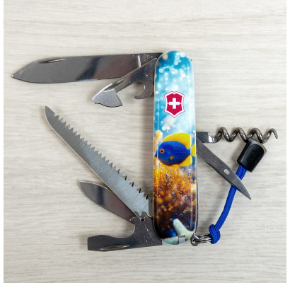 Складной нож Victorinox CAMPER DESIGN Желто-голубая рыбка 1.3613.7.R2020pk
