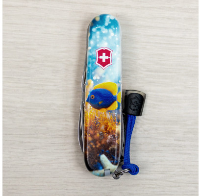 Складной нож Victorinox CAMPER DESIGN Желто-голубая рыбка 1.3613.7.R2020pk