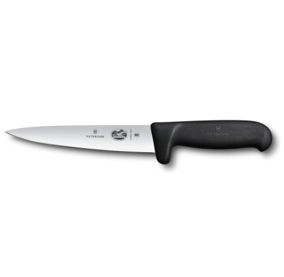 Универсальный нож для мяса Victorinox FIBROX 16см черн.Safety Grip 5.5603.16M