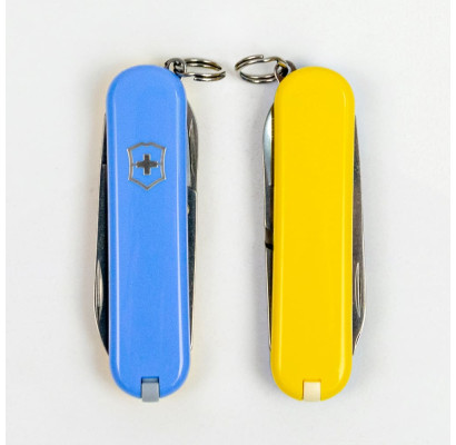 Складаний ніж Victorinox CLASSIC SD UKRAINE блакитно-жовтий 0.6223.28G.8