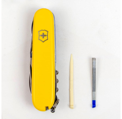 Складаний ніж Victorinox HUNTSMAN UKRAINE жовто-синій 1.3713.8.2