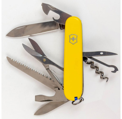 Складаний ніж Victorinox HUNTSMAN UKRAINE жовто-синій 1.3713.8.2