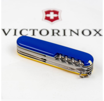 Складаний ніж Victorinox HUNTSMAN UKRAINE жовто-синій 1.3713.8.2