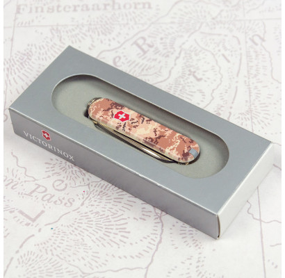 Складной нож Victorinox CLASSIC SD ARMY Пиксель песочный с крас. Лого 0.6223.7.W3945pw