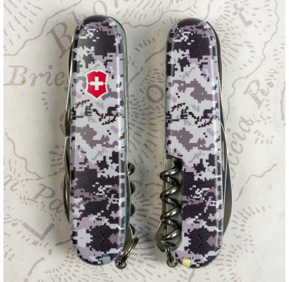 Складной нож Victorinox HUNTSMAN ARMY Пиксель синий с крас. Лого 1.3713.3.W3943p