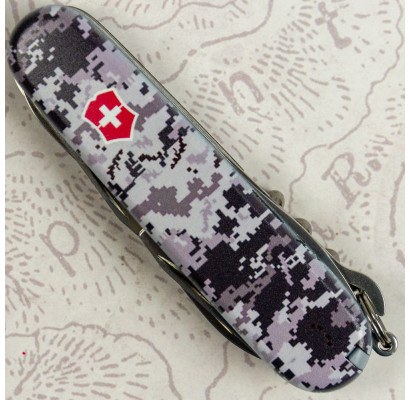 Складной нож Victorinox HUNTSMAN ARMY Пиксель синий с крас. Лого 1.3713.3.W3943p