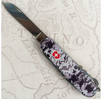 Складной нож Victorinox HUNTSMAN ARMY Пиксель синий с крас. Лого 1.3713.3.W3943p