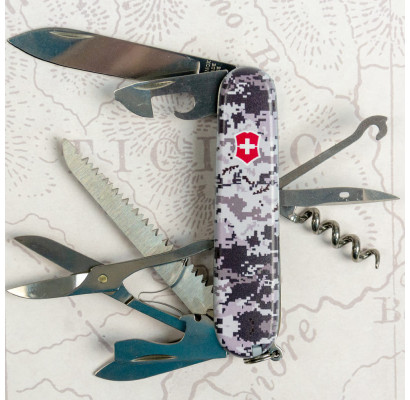 Складной нож Victorinox HUNTSMAN ARMY Пиксель синий с крас. Лого 1.3713.3.W3943p