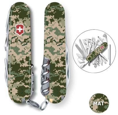 Складной нож Victorinox SWISSCHAMP ARMY Пиксель с крас. лого 1.6795.3.W3941p