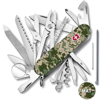 Складной нож Victorinox SWISSCHAMP ARMY Пиксель с крас. лого 1.6795.3.W3941p