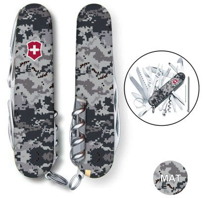 Складной нож Victorinox SWISSCHAMP ARMY Пиксель синий с крас. лого 1.6795.3.W3943p