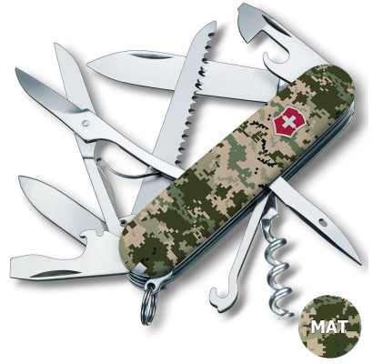 Складаний ніж Victorinox HUNTSMAN ARMY Піксель з черв. лого 1.3713.3.W3941p