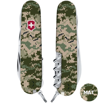 Складаний ніж Victorinox HUNTSMAN ARMY Піксель з черв. лого 1.3713.3.W3941p