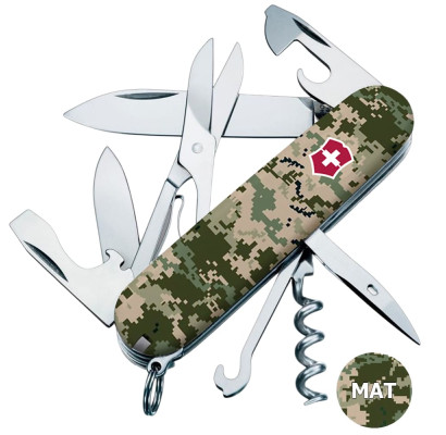 Складаний ніж Victorinox CLIMBER ARMY Піксель з черв. Лого 1.3703.3.W3941p