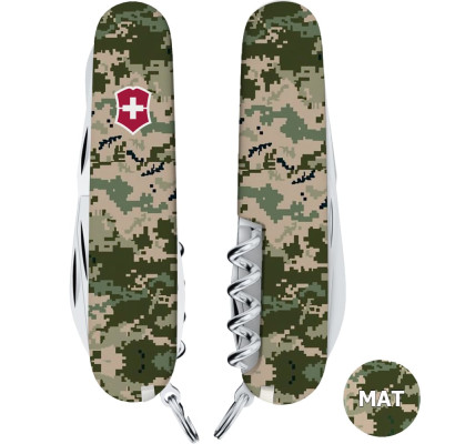 Складаний ніж Victorinox CLIMBER ARMY Піксель з черв. Лого 1.3703.3.W3941p