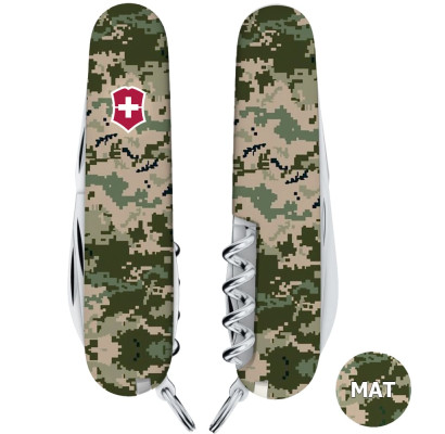 Складаний ніж Victorinox SPARTAN ARMY Піксель з черв. лого 1.3603.3.W3941p